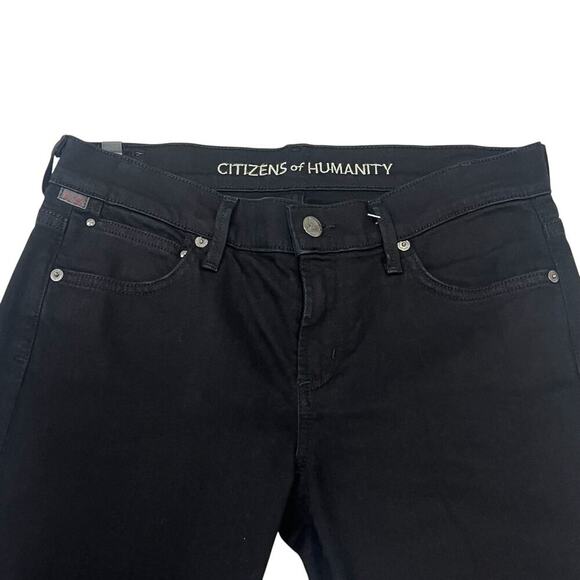 Citizens of Humanity by Jerome Dahan Straight Leg Jeans Long Med Rise Black 27 - Picture 2 of 9